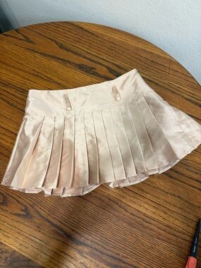 Vintage Y2K pleated Babyphat gold skirt 2000s